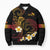 Personalised Papua New Guinea Sepik Bomber Puffer Jacket Plumeria Floral Tribal Pattern - Polynesian Pride