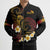 Personalised Papua New Guinea Sepik Bomber Puffer Jacket Plumeria Floral Tribal Pattern - Polynesian Pride