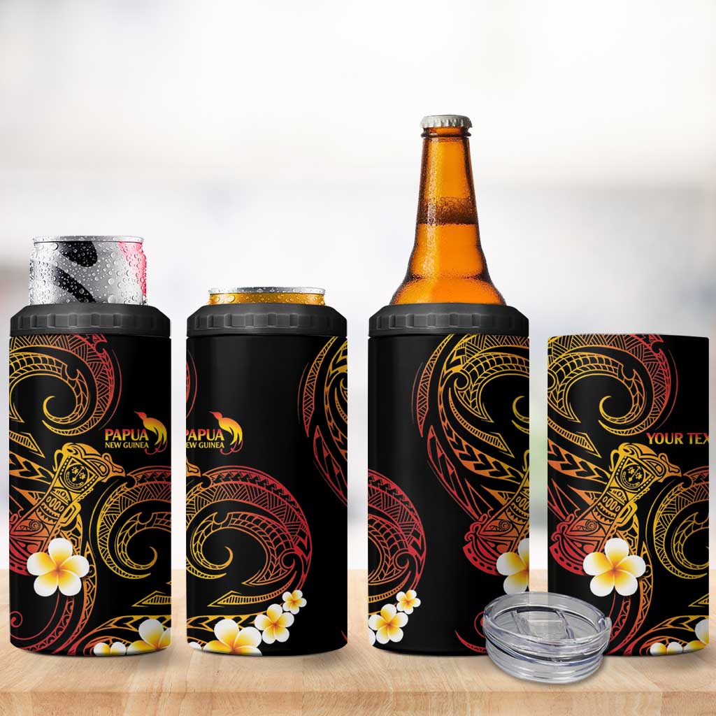 Personalised Papua New Guinea Sepik 4 in 1 Can Cooler Tumbler Plumeria Floral Tribal Pattern LT9 - Polynesian Pride