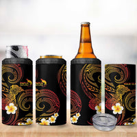 Personalised Papua New Guinea Sepik 4 in 1 Can Cooler Tumbler Plumeria Floral Tribal Pattern LT9 - Polynesian Pride