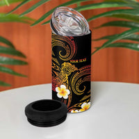 Personalised Papua New Guinea Sepik 4 in 1 Can Cooler Tumbler Plumeria Floral Tribal Pattern LT9 - Polynesian Pride