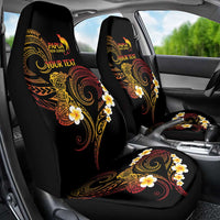 Personalised Papua New Guinea Sepik Car Seat Cover Plumeria Floral Tribal Pattern LT9 - Polynesian Pride