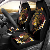 Personalised Papua New Guinea Sepik Car Seat Cover Plumeria Floral Tribal Pattern LT9 - Polynesian Pride