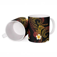 Personalised Papua New Guinea Sepik Ceramic Mug Plumeria Floral Tribal Pattern LT9 - Polynesian Pride