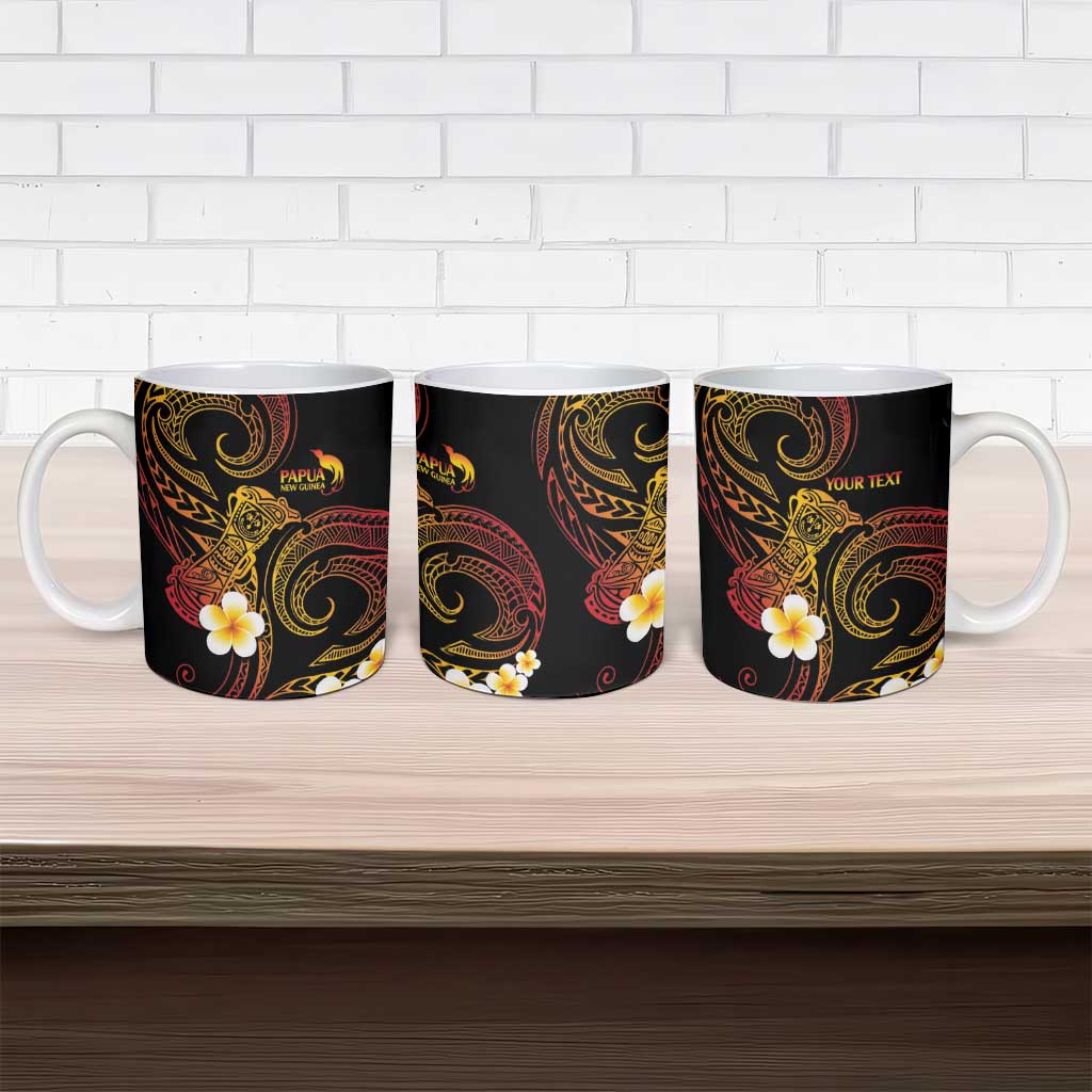 Personalised Papua New Guinea Sepik Ceramic Mug Plumeria Floral Tribal Pattern LT9 - Polynesian Pride