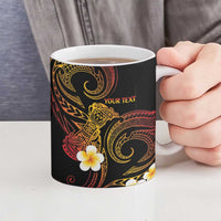 Personalised Papua New Guinea Sepik Ceramic Mug Plumeria Floral Tribal Pattern LT9 - Polynesian Pride
