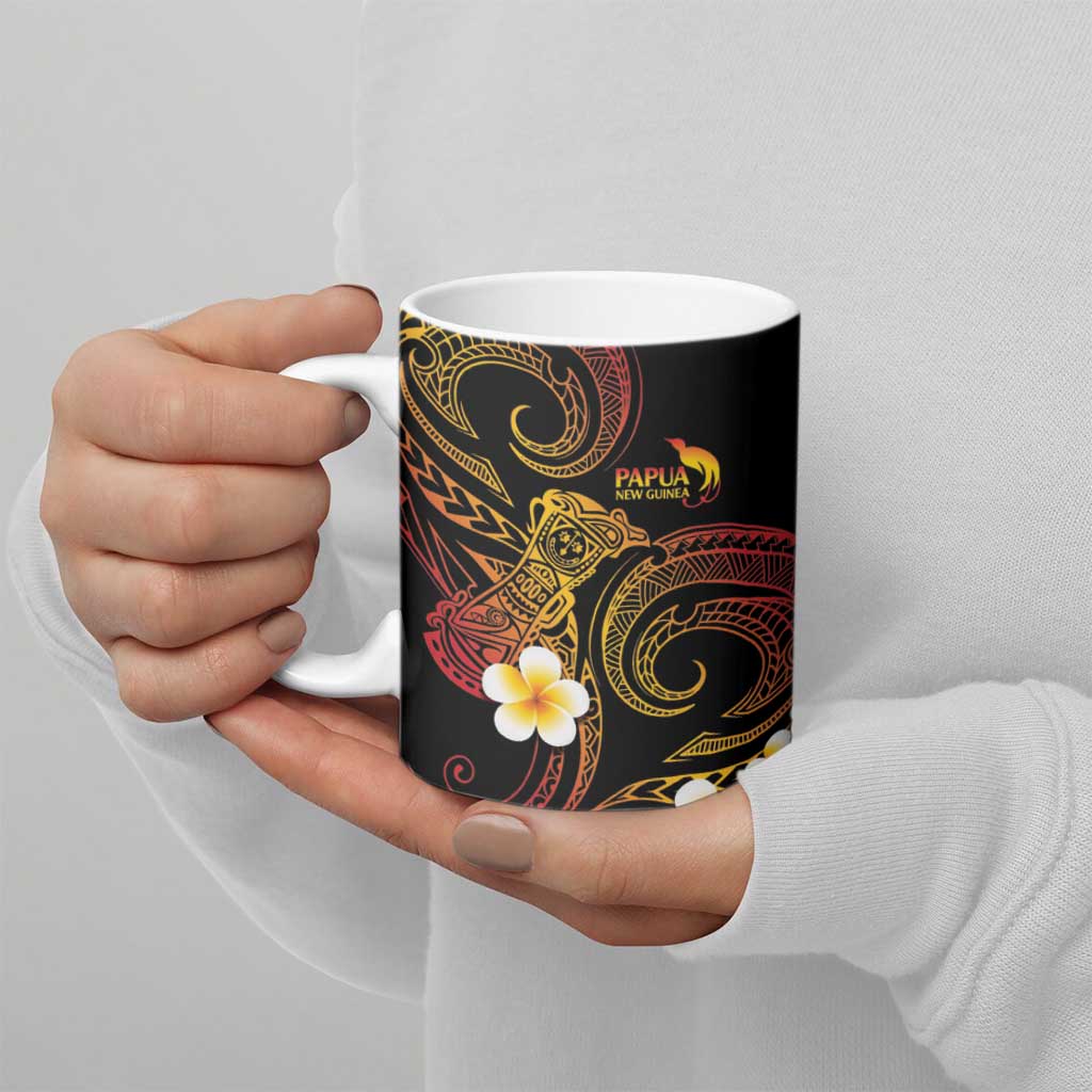 Personalised Papua New Guinea Sepik Ceramic Mug Plumeria Floral Tribal Pattern LT9 - Polynesian Pride