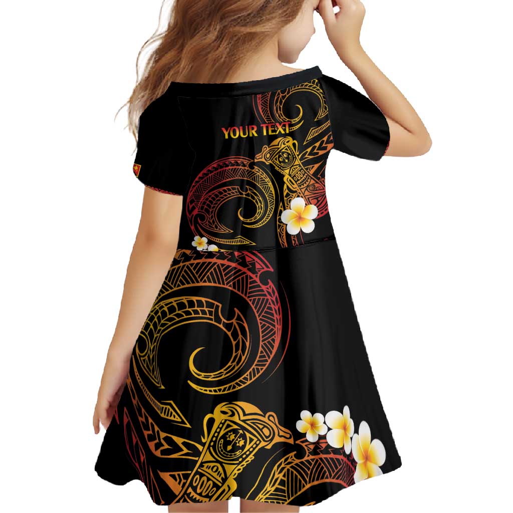 Personalised Papua New Guinea Sepik Family Matching Long Sleeve Bodycon Dress and Hawaiian Shirt Plumeria Floral Tribal Pattern - Polynesian Pride