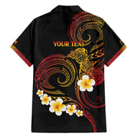 Personalised Papua New Guinea Sepik Family Matching Long Sleeve Bodycon Dress and Hawaiian Shirt Plumeria Floral Tribal Pattern - Polynesian Pride