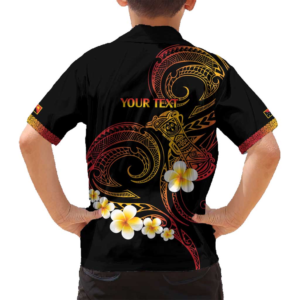 Personalised Papua New Guinea Sepik Family Matching Off Shoulder Short Dress and Hawaiian Shirt Plumeria Floral Tribal Pattern - Polynesian Pride