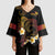 Personalised Papua New Guinea Sepik Kimono Sleeve Blouse Plumeria Floral Tribal Pattern - Polynesian Pride