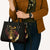 Personalised Papua New Guinea Sepik Leather Bag Plumeria Floral Tribal Pattern - Polynesian Pride