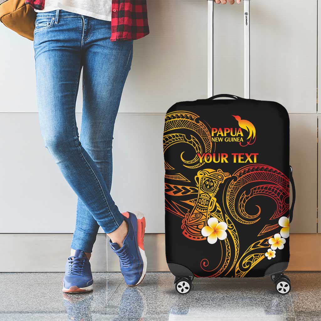 Personalised Papua New Guinea Sepik Luggage Cover Plumeria Floral Tribal Pattern LT9 - Polynesian Pride