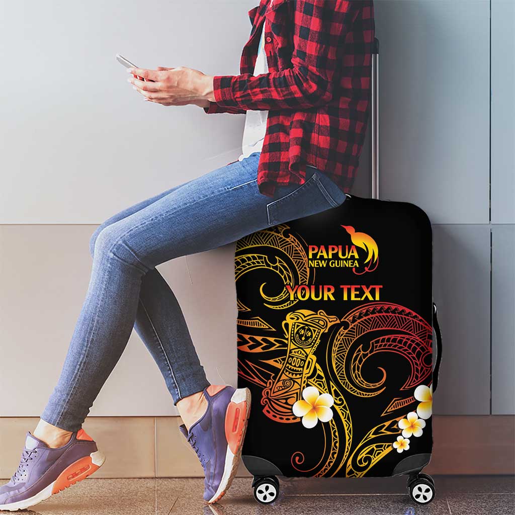 Personalised Papua New Guinea Sepik Luggage Cover Plumeria Floral Tribal Pattern LT9 - Polynesian Pride