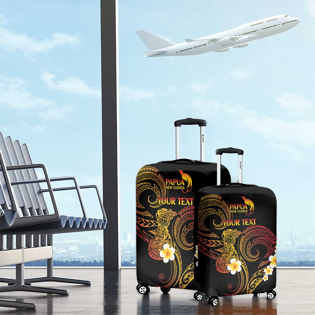 Personalised Papua New Guinea Sepik Luggage Cover Plumeria Floral Tribal Pattern LT9 - Polynesian Pride