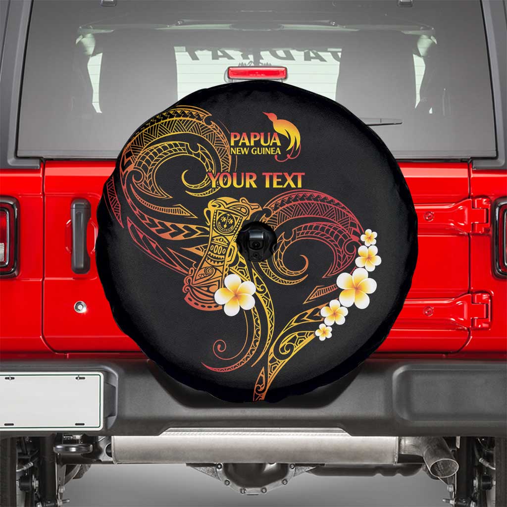 Personalised Papua New Guinea Sepik Spare Tire Cover Plumeria Floral Tribal Pattern LT9 - Polynesian Pride