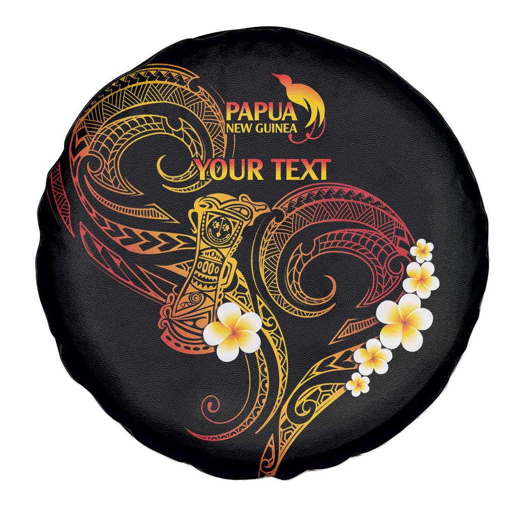 Personalised Papua New Guinea Sepik Spare Tire Cover Plumeria Floral Tribal Pattern LT9 - Polynesian Pride