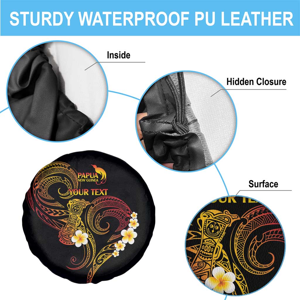 Personalised Papua New Guinea Sepik Spare Tire Cover Plumeria Floral Tribal Pattern LT9 - Polynesian Pride