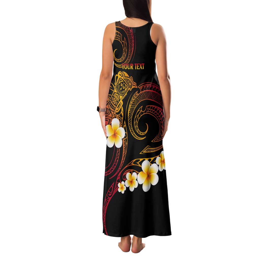 Personalised Papua New Guinea Sepik Tank Maxi Dress Plumeria Floral Tribal Pattern LT9 - Polynesian Pride