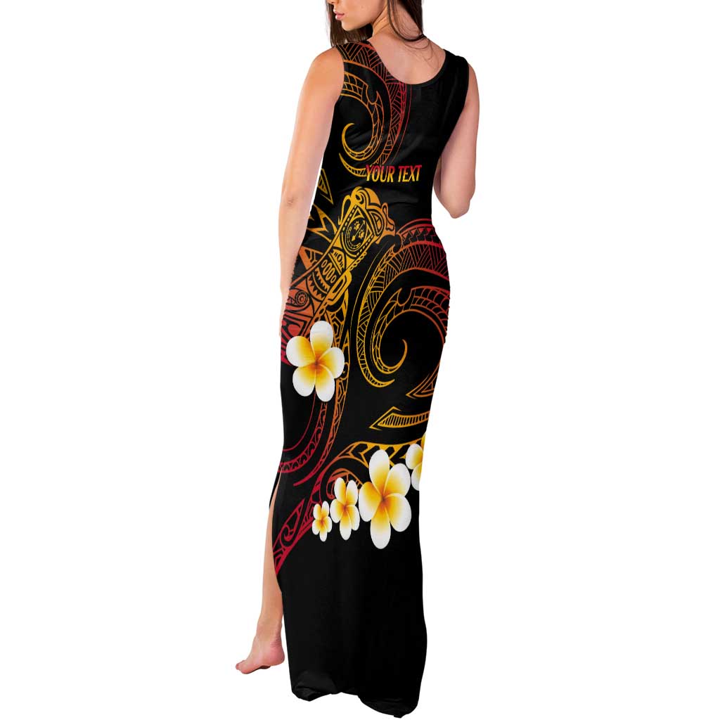 Personalised Papua New Guinea Sepik Tank Maxi Dress Plumeria Floral Tribal Pattern LT9 - Polynesian Pride