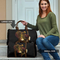 Personalised Papua New Guinea Sepik Travel Bag Plumeria Floral Tribal Pattern - Polynesian Pride