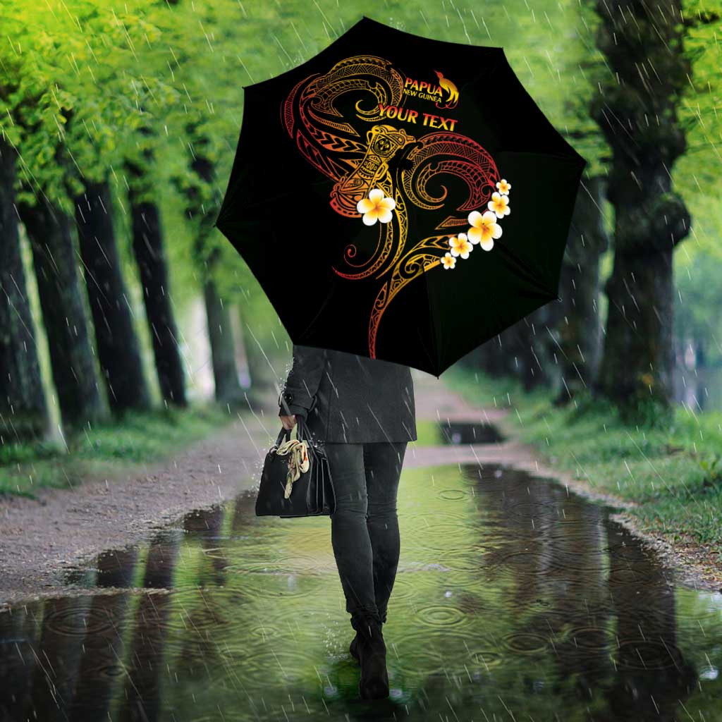 Personalised Papua New Guinea Sepik Umbrella Plumeria Floral Tribal Pattern - Polynesian Pride