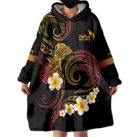Personalised Papua New Guinea Sepik Wearable Blanket Hoodie Plumeria Floral Tribal Pattern LT9 - Polynesian Pride