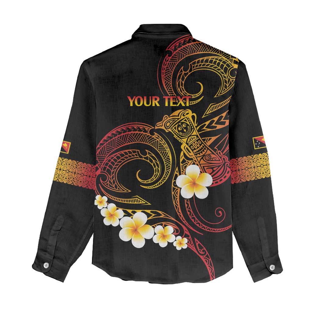 Personalised Papua New Guinea Sepik Women Casual Shirt Plumeria Floral Tribal Pattern LT9 - Polynesian Pride