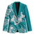 Polynesian Plumeria Flowers Tribal Blazer Pacific Tattoo Teal Style - Polynesian Pride