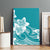 Polynesian Plumeria Flowers Tribal Canvas Wall Art Pacific Tattoo Teal Style - Polynesian Pride
