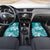 Polynesian Plumeria Flowers Tribal Car Mats Pacific Tattoo Teal Style - Polynesian Pride
