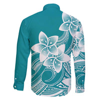 Polynesian Plumeria Flowers Tribal Family Matching Mermaid Dress and Hawaiian Shirt Pacific Tattoo Teal Style - Polynesian Pride