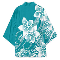 Polynesian Plumeria Flowers Tribal Kimono Pacific Tattoo Teal Style - Polynesian Pride