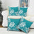 Polynesian Plumeria Flowers Tribal Pillow Cover Pacific Tattoo Teal Style - Polynesian Pride