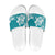 Polynesian Plumeria Flowers Tribal Slide Sandals Pacific Tattoo Teal Style - Polynesian Pride