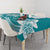 Polynesian Plumeria Flowers Tribal Tablecloth Pacific Tattoo Teal Style - Polynesian Pride