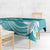 Polynesian Plumeria Flowers Tribal Tablecloth Pacific Tattoo Teal Style - Polynesian Pride