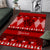 Personalised Tonga Kilisimasi Fiefia Area Rug Merry Christmas with Turtle Ngatu Pattern LT9 Red - Polynesian Pride