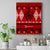 Personalised Tonga Kilisimasi Fiefia Canvas Wall Art Merry Christmas with Turtle Ngatu Pattern LT9 Red - Polynesian Pride