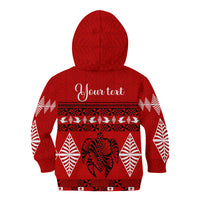 Personalised Tonga Kilisimasi Fiefia Kid Hoodie Merry Christmas with Turtle Ngatu Pattern LT9 - Polynesian Pride