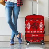 Personalised Tonga Kilisimasi Fiefia Luggage Cover Merry Christmas with Turtle Ngatu Pattern LT9 - Polynesian Pride