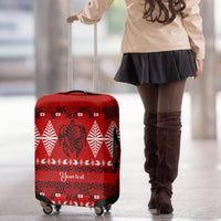 Personalised Tonga Kilisimasi Fiefia Luggage Cover Merry Christmas with Turtle Ngatu Pattern LT9 - Polynesian Pride