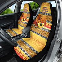 PNG Hamamas Krismas Car Seat Cover Papua New Guinea Bird Of Paradise Merry Christmas Gold Style LT9 - Polynesian Pride