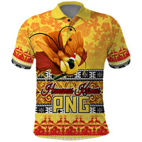 PNG Hamamas Krismas Polo Shirt Papua New Guinea Bird Of Paradise Merry Christmas Gold Style LT9 Gold - Polynesian Pride