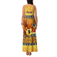 Personalised PNG Hamamas Krismas Family Matching Tank Maxi Dress and Hawaiian Shirt Papua New Guinea Bird Of Paradise Merry Christmas Gold Style LT9 - Polynesian Pride