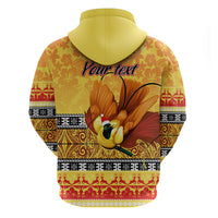 Personalised PNG Hamamas Krismas Hoodie Papua New Guinea Bird Of Paradise Merry Christmas Gold Style LT9 - Polynesian Pride
