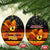 PNG Hamamas Krismas Ceramic Ornament Papua New Guinea Bird Of Paradise Merry Christmas Black Style LT9 Oval Black - Polynesian Pride