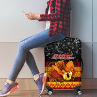 PNG Hamamas Krismas Luggage Cover Papua New Guinea Bird Of Paradise Merry Christmas Black Style LT9 - Polynesian Pride