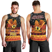 PNG Hamamas Krismas Men Tank Top Papua New Guinea Bird Of Paradise Merry Christmas Black Style LT9 - Polynesian Pride