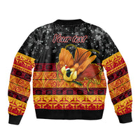 Personalised PNG Hamamas Krismas Bomber Jacket Papua New Guinea Bird Of Paradise Merry Christmas Black Style LT9 - Polynesian Pride